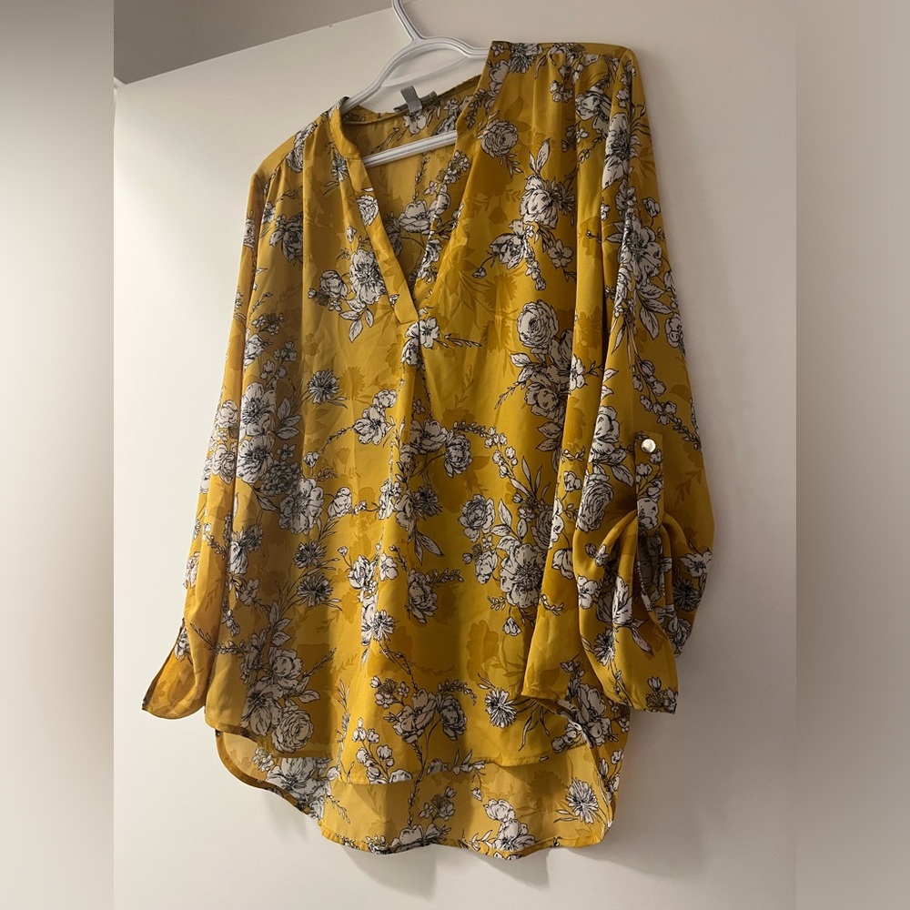 Floral and Ivy - Yellow Blouse